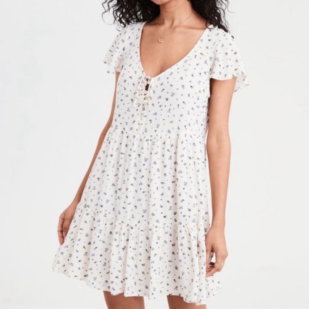 American Eagle Floral Babydoll Dress Size M